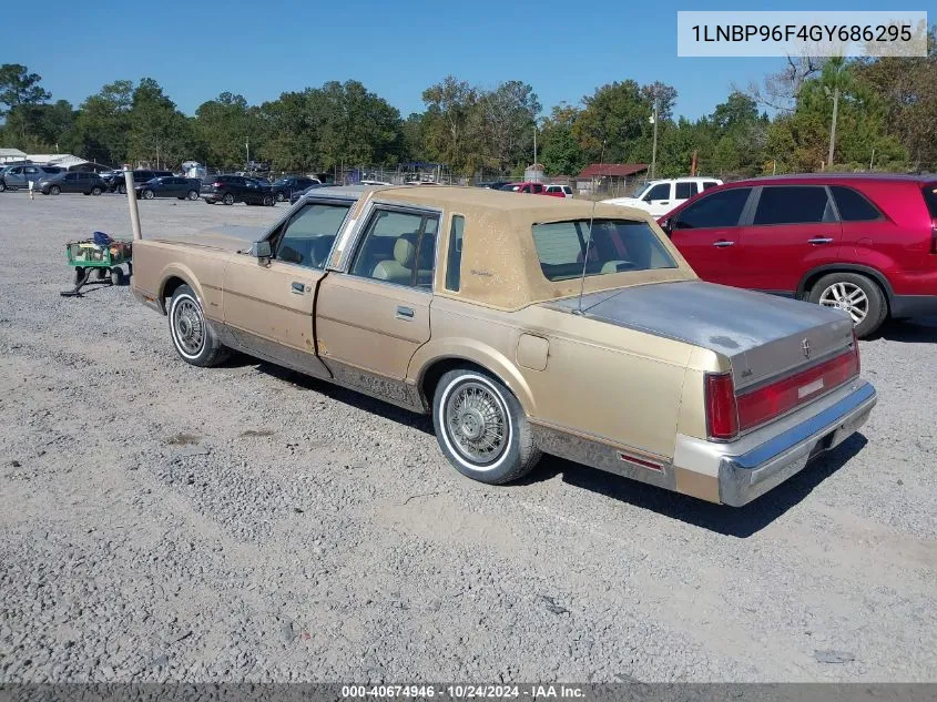 1986 Lincoln Town Car VIN: 1LNBP96F4GY686295 Lot: 40674946