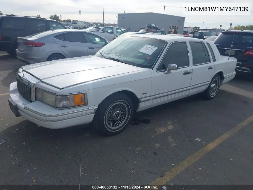 1991 Lincoln Town Car Executive VIN: 1LNCM81W1MY647139 Lot: 40853132