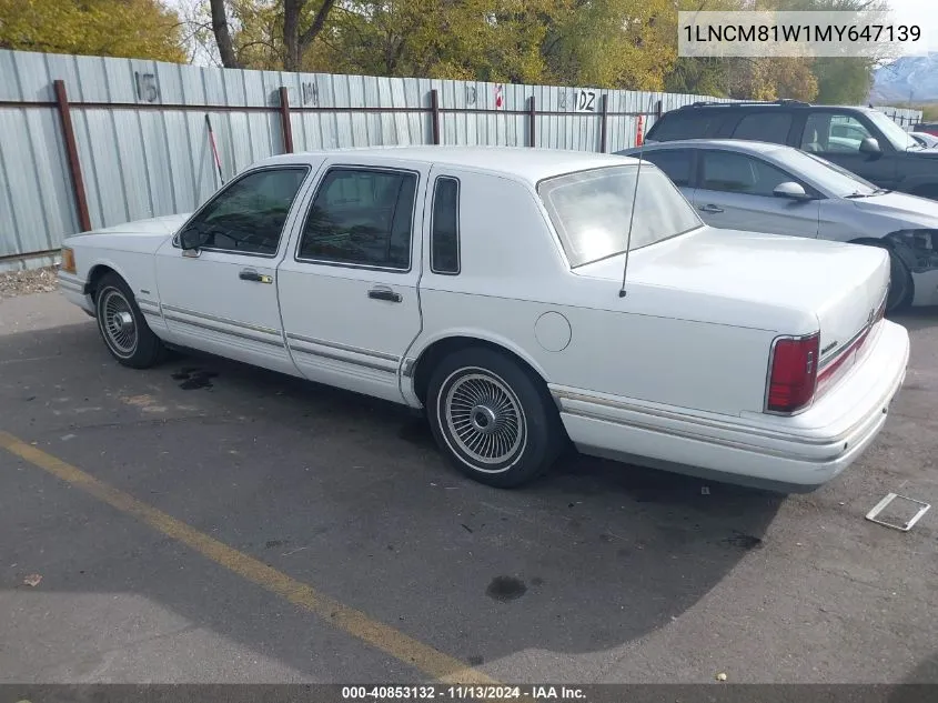 1991 Lincoln Town Car Executive VIN: 1LNCM81W1MY647139 Lot: 40853132