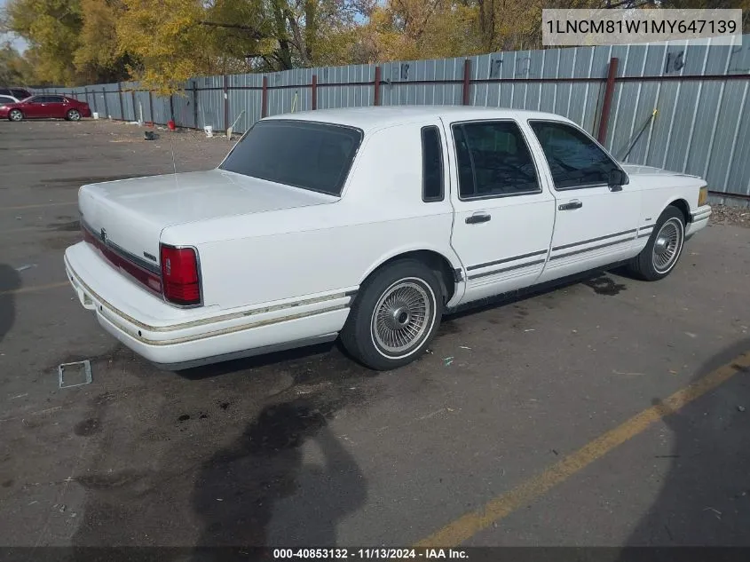 1991 Lincoln Town Car Executive VIN: 1LNCM81W1MY647139 Lot: 40853132