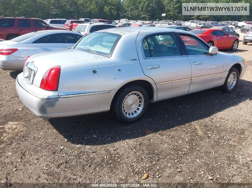 1998 Lincoln Town Car Executive VIN: 1LNFM81W3WY617074 Lot: 40528028