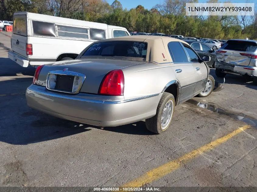 2000 Lincoln Town Car Signature VIN: 1LNHM82W2YY939408 Lot: 40656338