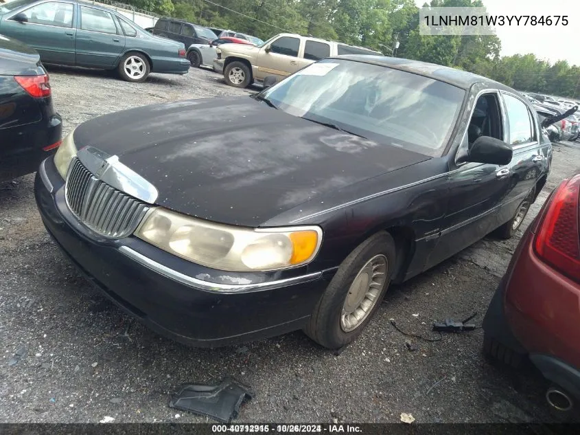 2000 Lincoln Town Car Executive VIN: 1LNHM81W3YY784675 Lot: 40712915