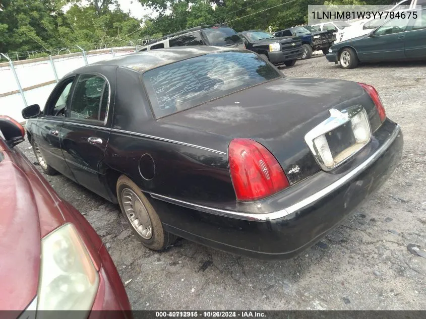 2000 Lincoln Town Car Executive VIN: 1LNHM81W3YY784675 Lot: 40712915