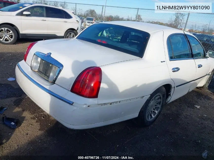 2000 Lincoln Town Car Signature VIN: 1LNHM82W9YY801090 Lot: 40796726