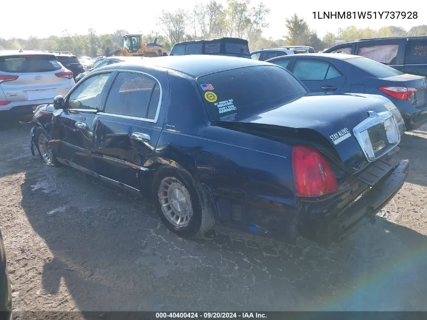 1LNHM81W51Y737928 2001 Lincoln Town Car Executive