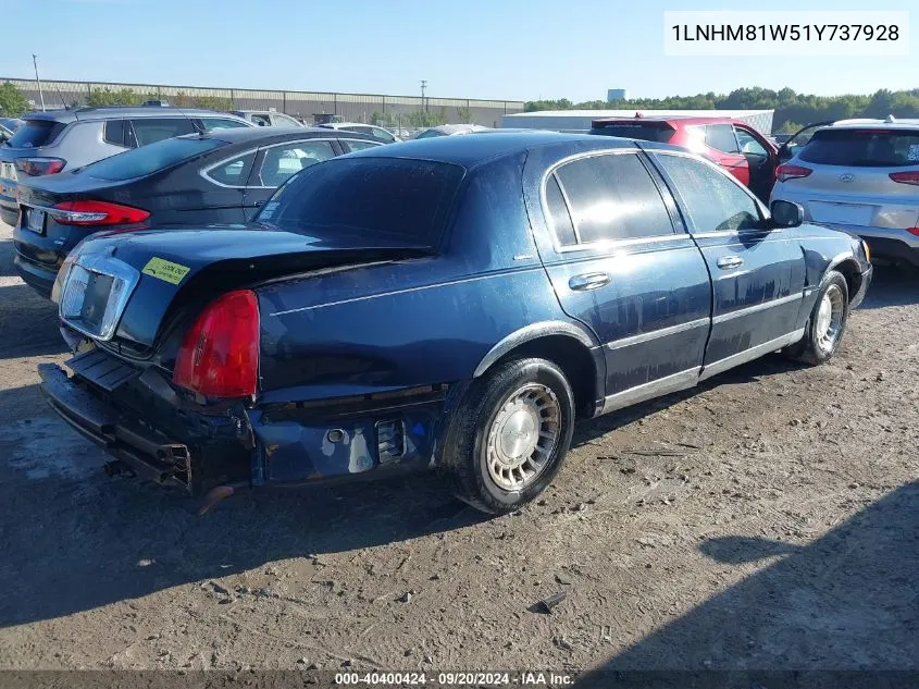 2001 Lincoln Town Car Executive VIN: 1LNHM81W51Y737928 Lot: 40400424