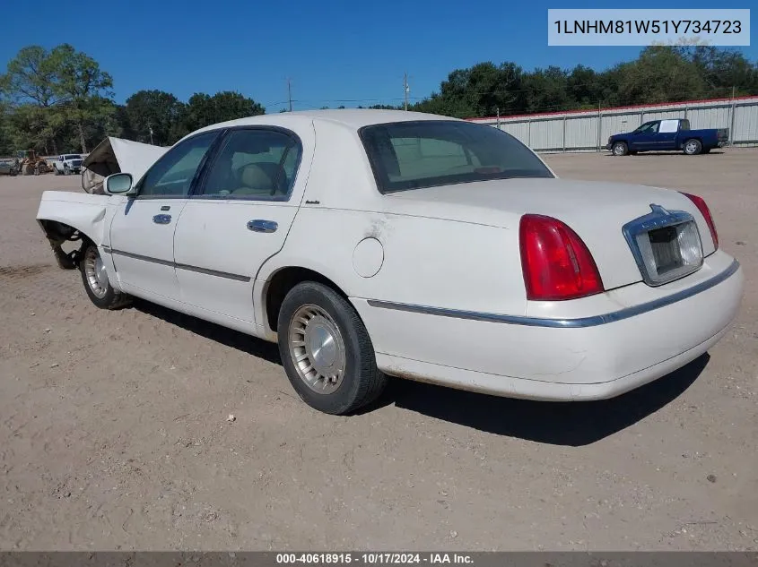 2001 Lincoln Town Car Executive VIN: 1LNHM81W51Y734723 Lot: 40618915