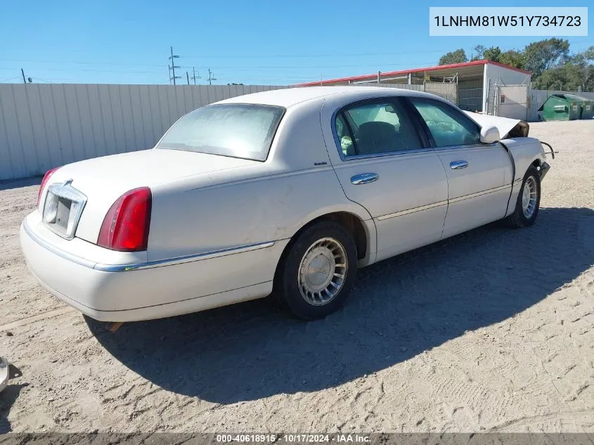 2001 Lincoln Town Car Executive VIN: 1LNHM81W51Y734723 Lot: 40618915