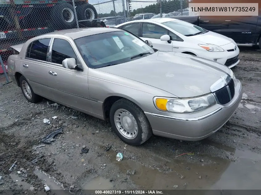 2001 Lincoln Town Car Executive VIN: 1LNHM81W81Y735249 Lot: 40827319