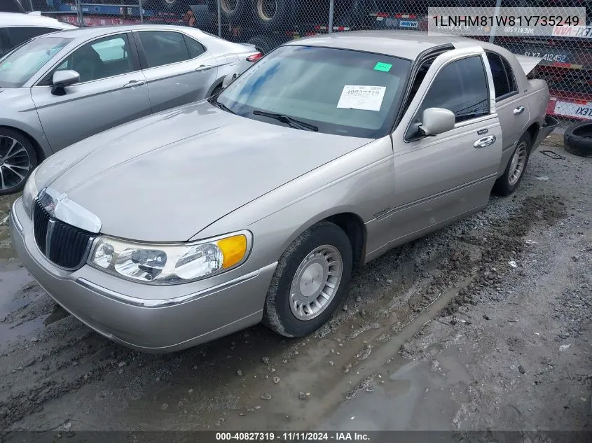 2001 Lincoln Town Car Executive VIN: 1LNHM81W81Y735249 Lot: 40827319