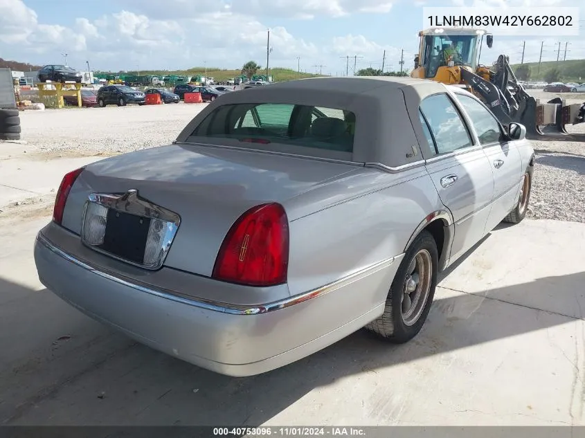 2002 Lincoln Town Car Cartier VIN: 1LNHM83W42Y662802 Lot: 40753096