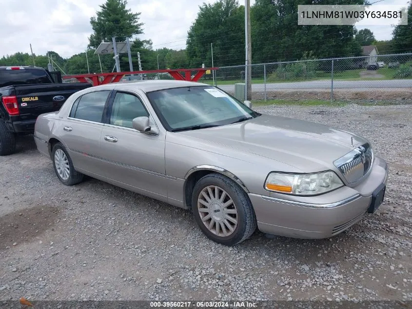 2003 Lincoln Town Car Executive VIN: 1LNHM81W03Y634581 Lot: 39560217