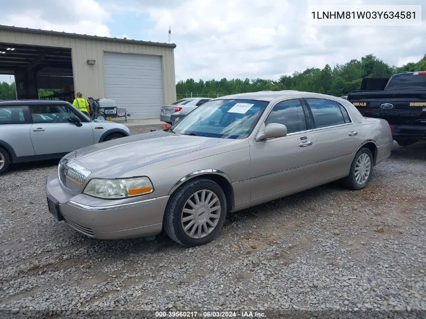 2003 Lincoln Town Car Executive VIN: 1LNHM81W03Y634581 Lot: 39560217