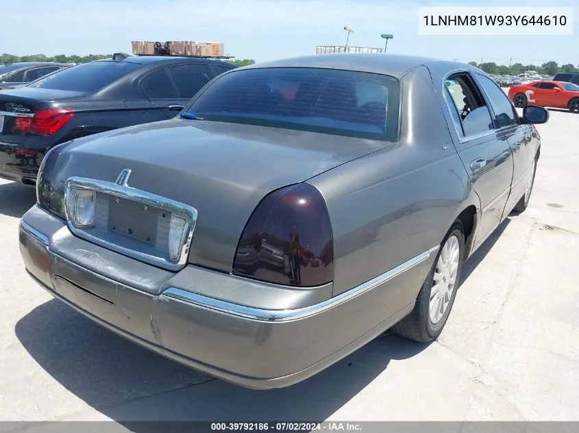 1LNHM81W93Y644610 2003 Lincoln Town Car Executive