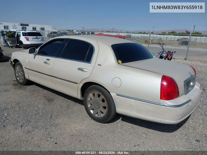 2003 Lincoln Town Car Cartier VIN: 1LNHM83W83Y655918 Lot: 40191321