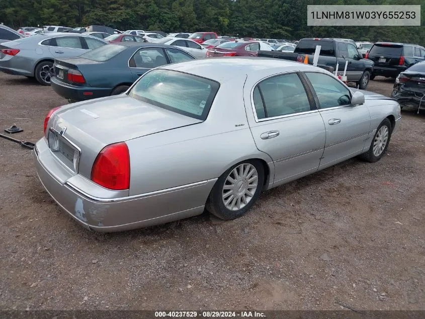 2003 Lincoln Town Car Executive VIN: 1LNHM81W03Y655253 Lot: 40237529