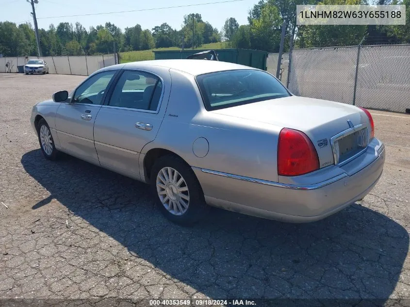 2003 Lincoln Town Car Signature VIN: 1LNHM82W63Y655188 Lot: 40353549