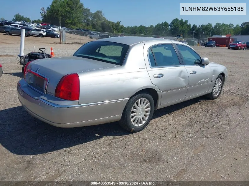 2003 Lincoln Town Car Signature VIN: 1LNHM82W63Y655188 Lot: 40353549