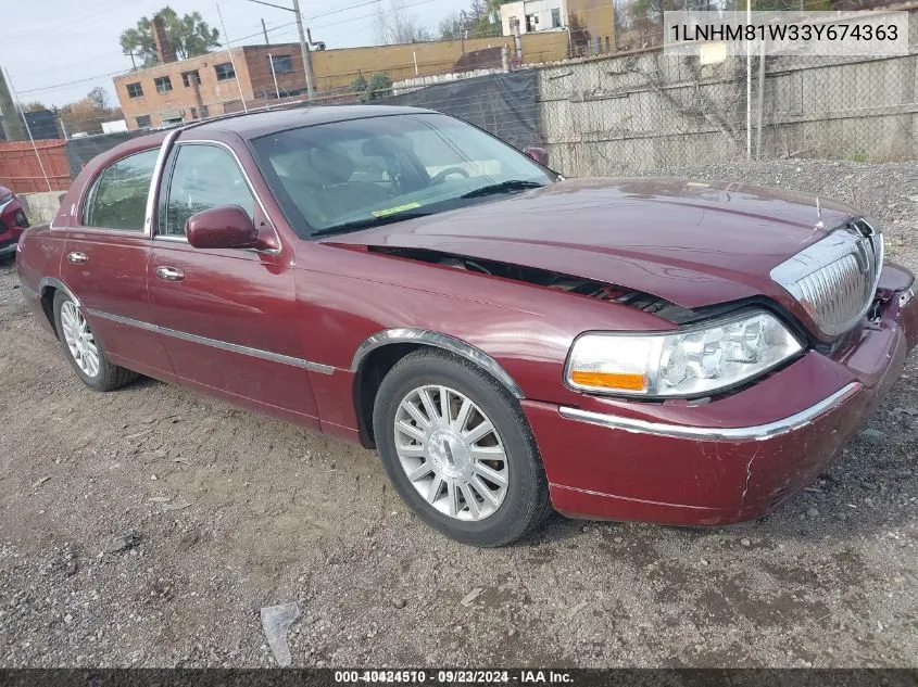 2003 Lincoln Town Car Executive VIN: 1LNHM81W33Y674363 Lot: 40424510