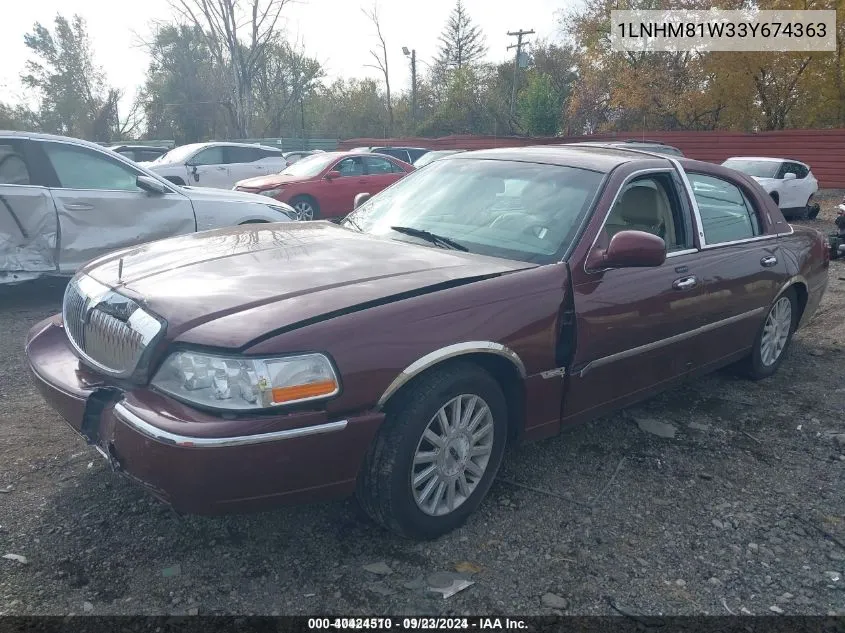 2003 Lincoln Town Car Executive VIN: 1LNHM81W33Y674363 Lot: 40424510