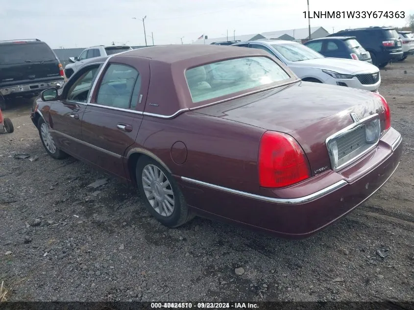 2003 Lincoln Town Car Executive VIN: 1LNHM81W33Y674363 Lot: 40424510