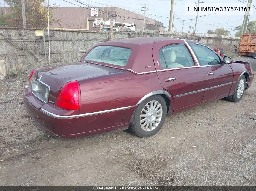 2003 Lincoln Town Car Executive VIN: 1LNHM81W33Y674363 Lot: 40424510