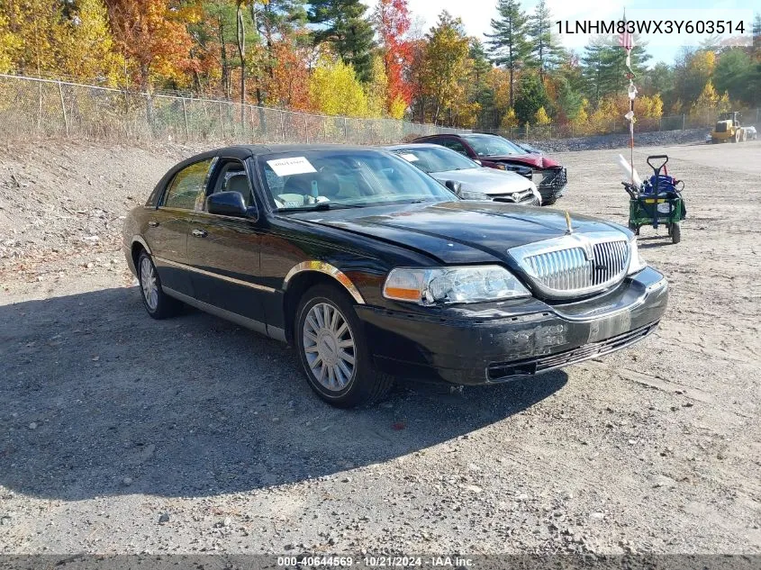 2003 Lincoln Town Car Cartier VIN: 1LNHM83WX3Y603514 Lot: 40644569