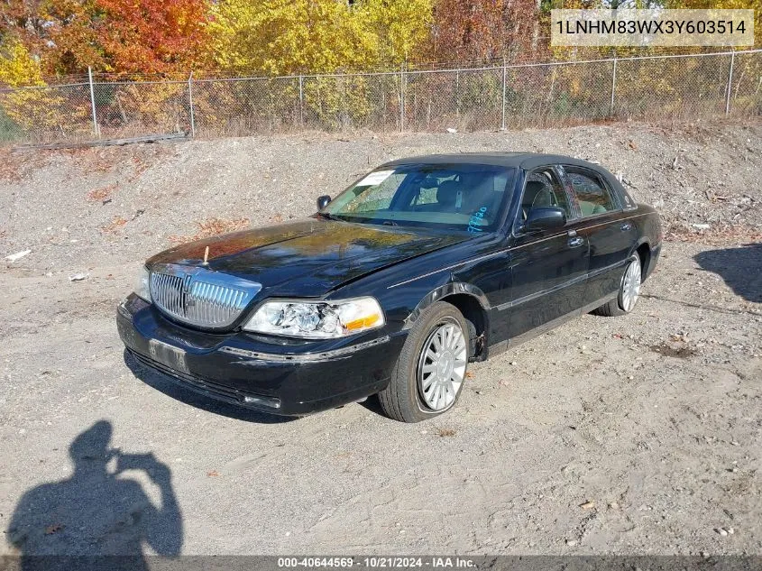 2003 Lincoln Town Car Cartier VIN: 1LNHM83WX3Y603514 Lot: 40644569