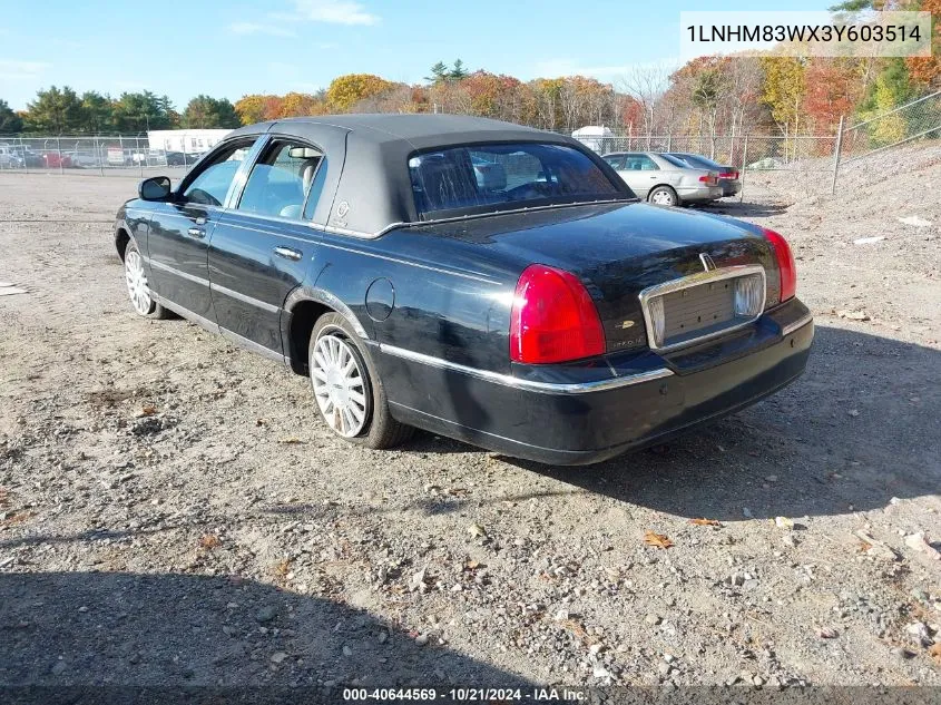 2003 Lincoln Town Car Cartier VIN: 1LNHM83WX3Y603514 Lot: 40644569