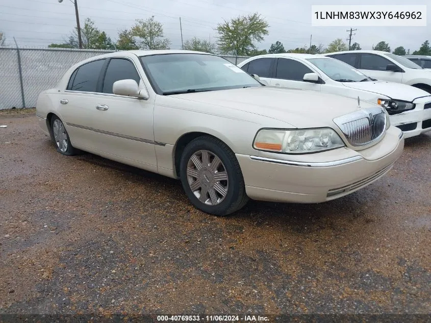 2003 Lincoln Town Car Cartier VIN: 1LNHM83WX3Y646962 Lot: 40769533