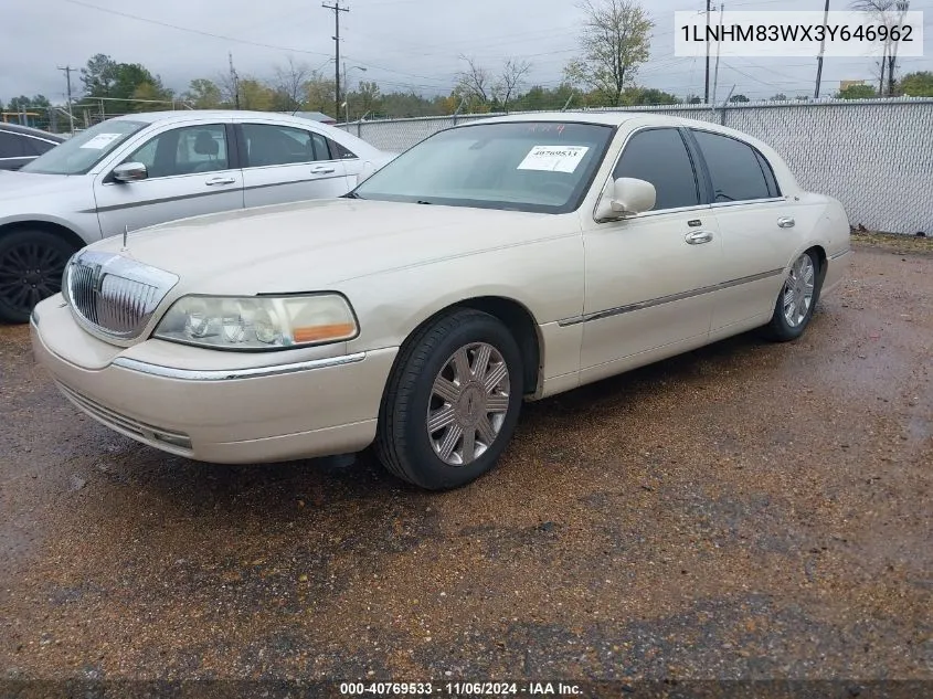 2003 Lincoln Town Car Cartier VIN: 1LNHM83WX3Y646962 Lot: 40769533