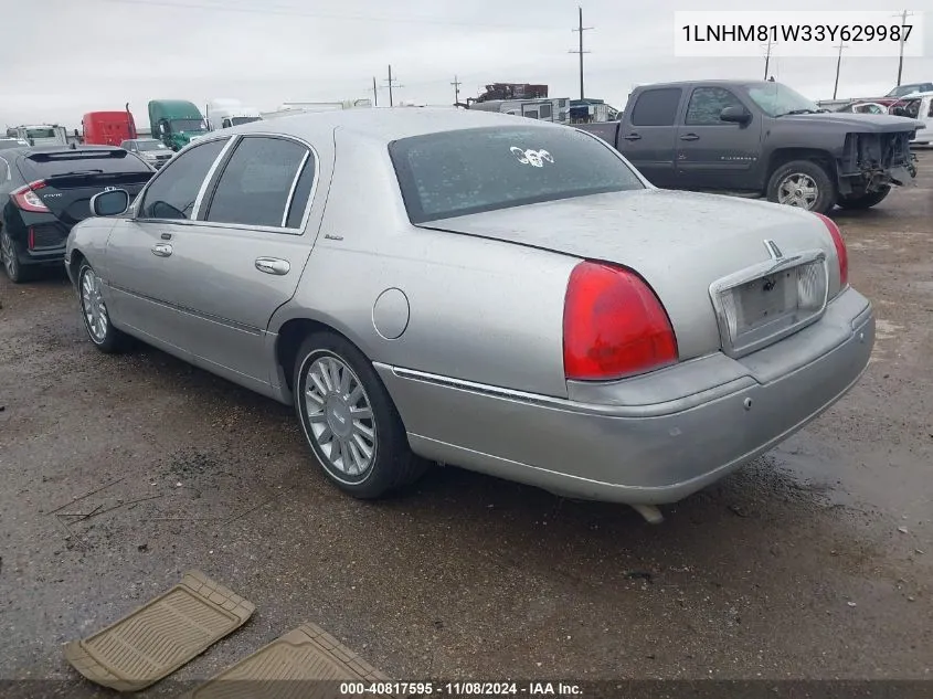 2003 Lincoln Town Car Executive VIN: 1LNHM81W33Y629987 Lot: 40817595