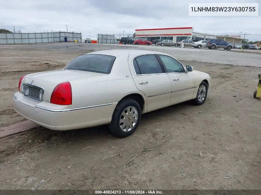 2003 Lincoln Town Car Cartier VIN: 1LNHM83W23Y630755 Lot: 40824213