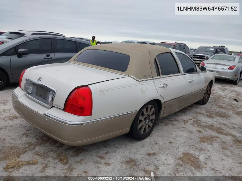 2004 Lincoln Town Car Ultimate VIN: 1LNHM83W64Y657152 Lot: 40603252