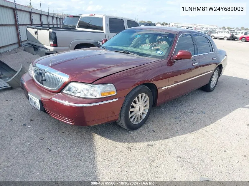 2004 Lincoln Town Car Signature VIN: 1LNHM81W24Y689003 Lot: 40745566