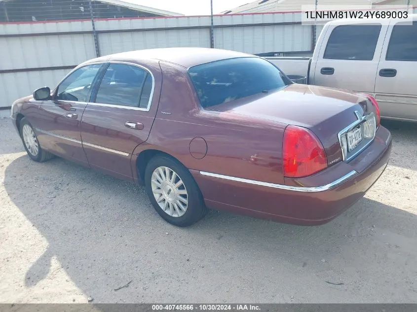 2004 Lincoln Town Car Signature VIN: 1LNHM81W24Y689003 Lot: 40745566