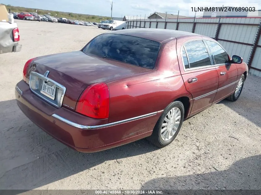 2004 Lincoln Town Car Signature VIN: 1LNHM81W24Y689003 Lot: 40745566