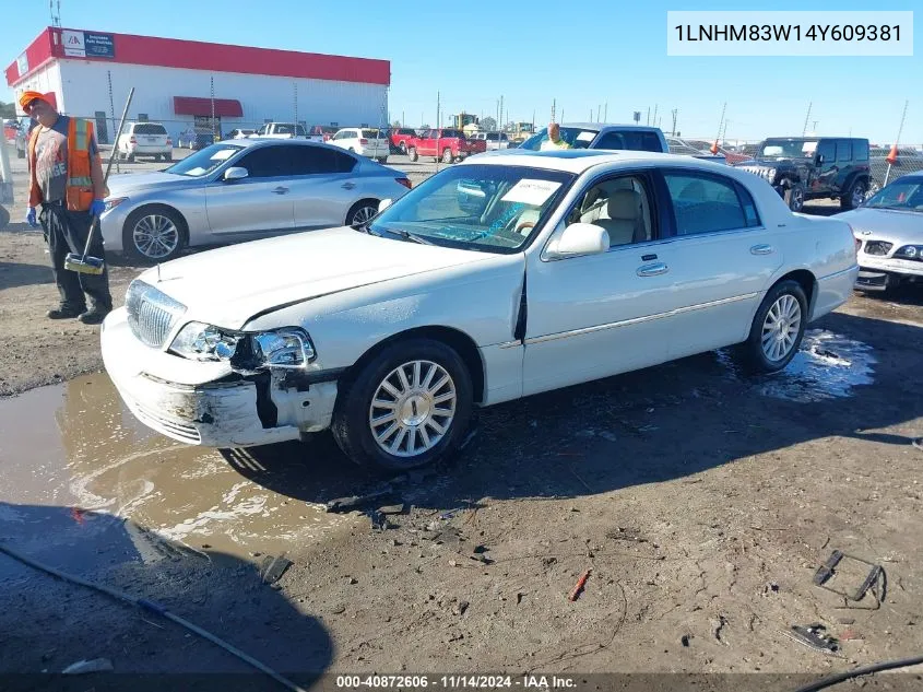 2004 Lincoln Town Car Ultimate VIN: 1LNHM83W14Y609381 Lot: 40872606