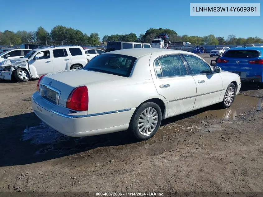 2004 Lincoln Town Car Ultimate VIN: 1LNHM83W14Y609381 Lot: 40872606