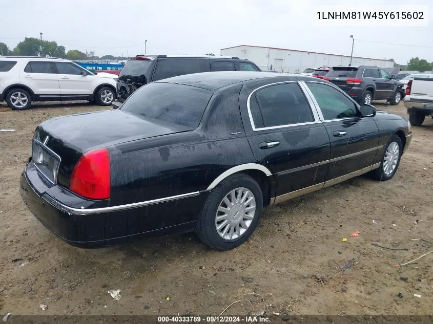 2005 Lincoln Town Car Signature VIN: 1LNHM81W45Y615602 Lot: 40333789