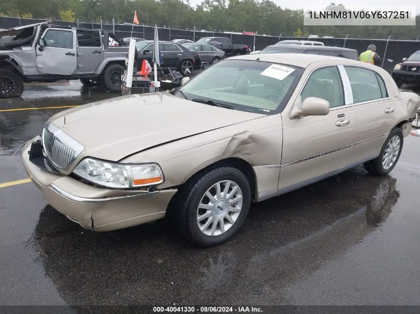 2006 Lincoln Town Car Signature VIN: 1LNHM81V06Y637251 Lot: 40041330