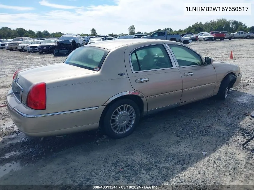 2006 Lincoln Town Car Signature Limited VIN: 1LNHM82W16Y650517 Lot: 40313241