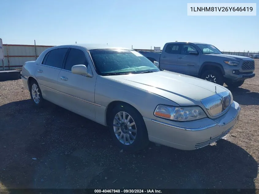 1LNHM81V26Y646419 2006 Lincoln Town Car Signature