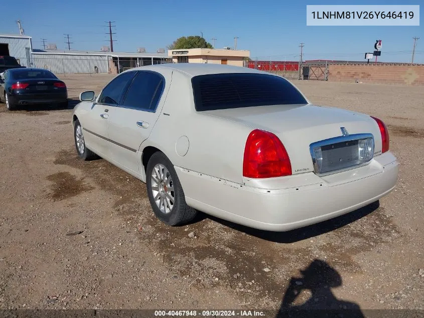 2006 Lincoln Town Car Signature VIN: 1LNHM81V26Y646419 Lot: 40467948