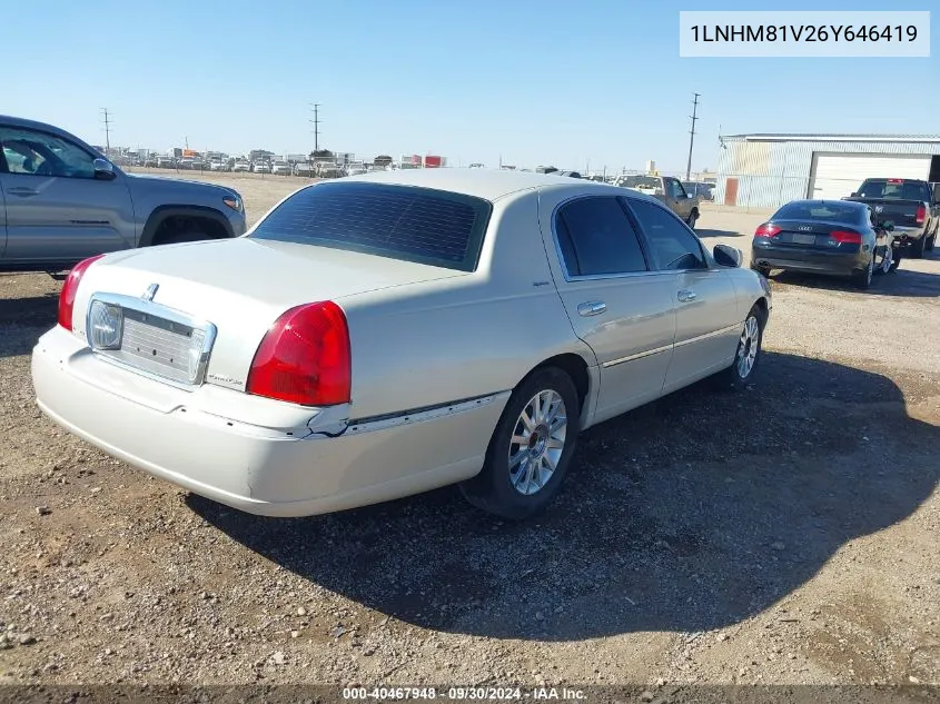 2006 Lincoln Town Car Signature VIN: 1LNHM81V26Y646419 Lot: 40467948