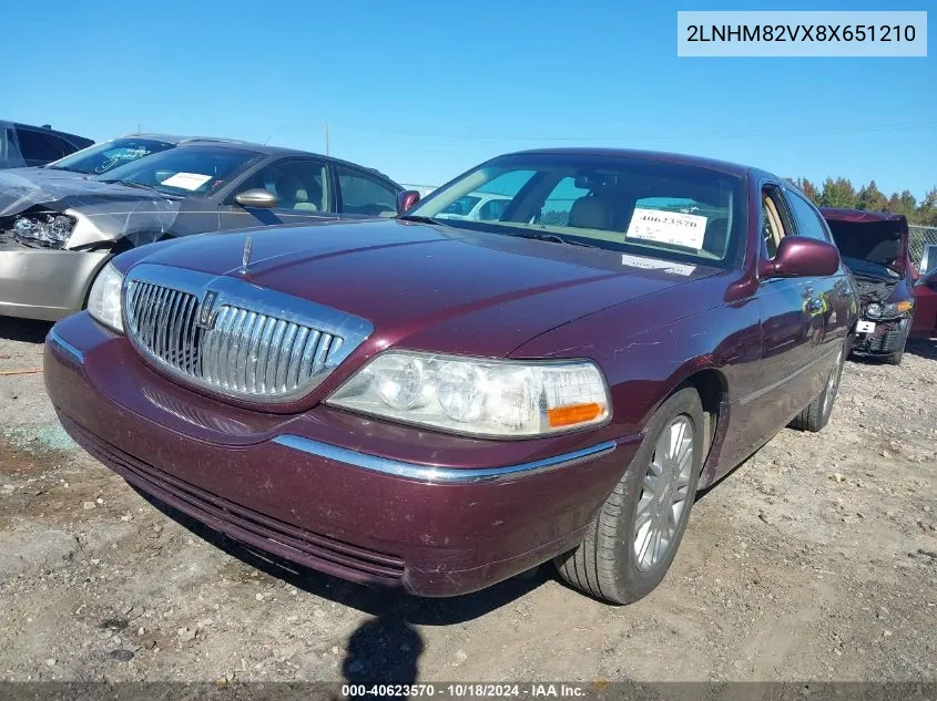 2008 Lincoln Town Car Signature Limited VIN: 2LNHM82VX8X651210 Lot: 40623570