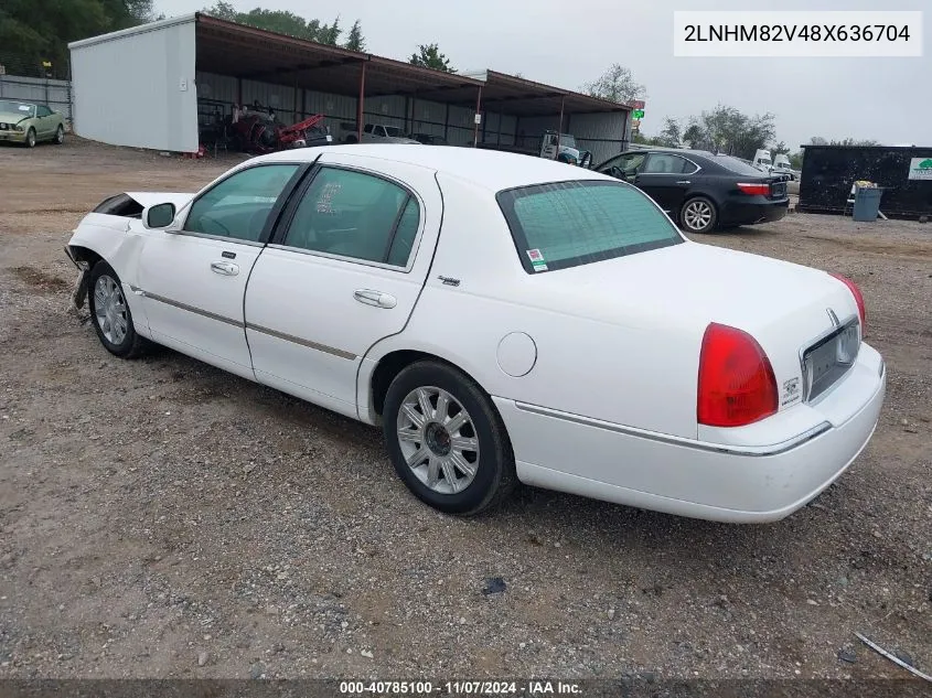 2008 Lincoln Town Car Signature Limited VIN: 2LNHM82V48X636704 Lot: 40785100