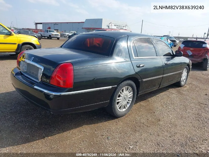 2008 Lincoln Town Car Signature Limited VIN: 2LNHM82V38X639240 Lot: 40792049