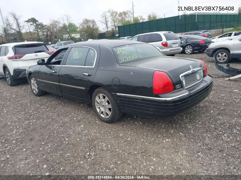 2011 Lincoln Town Car Executive L VIN: 2LNBL8EV3BX756408 Lot: 39314954